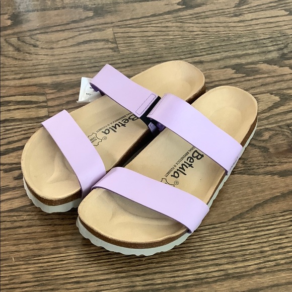 Birkenstock Shoes - Betula Birkenstock Purple Sandals with Contoured Footbed